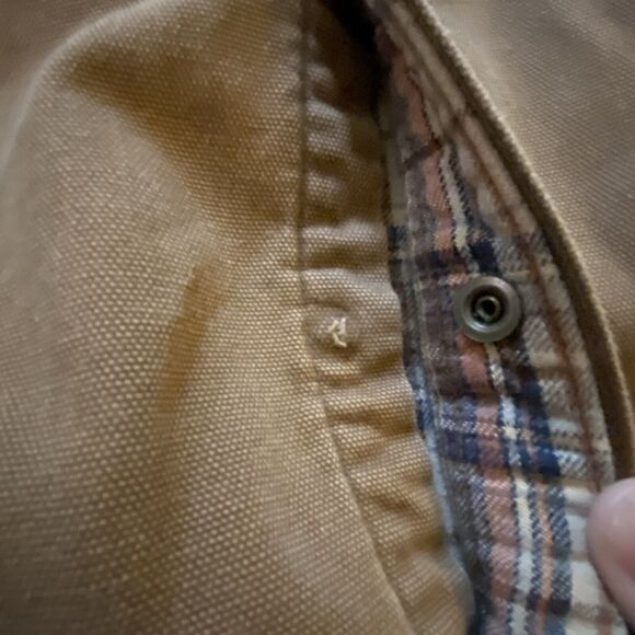 Vintage LL Bean Jacket Men 2XL Tall Brown Barn Chore Coat Field Plaid Lined - Picture 11 of 14